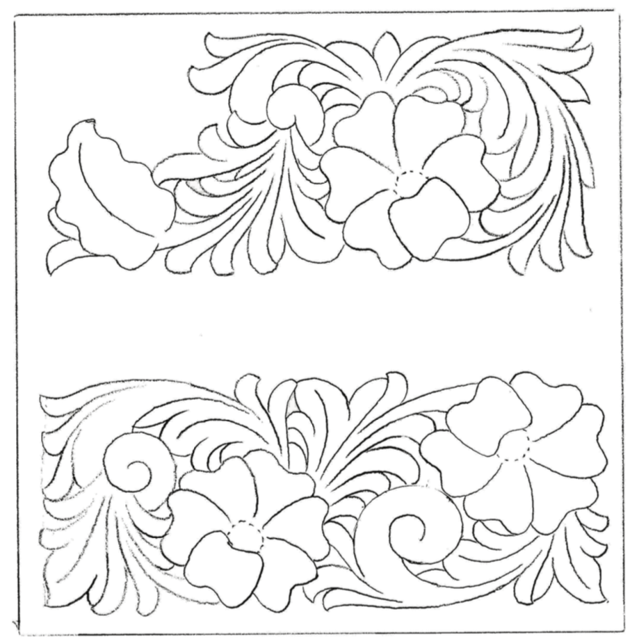 Тиснение на коже в стиле Шеридан эскизы