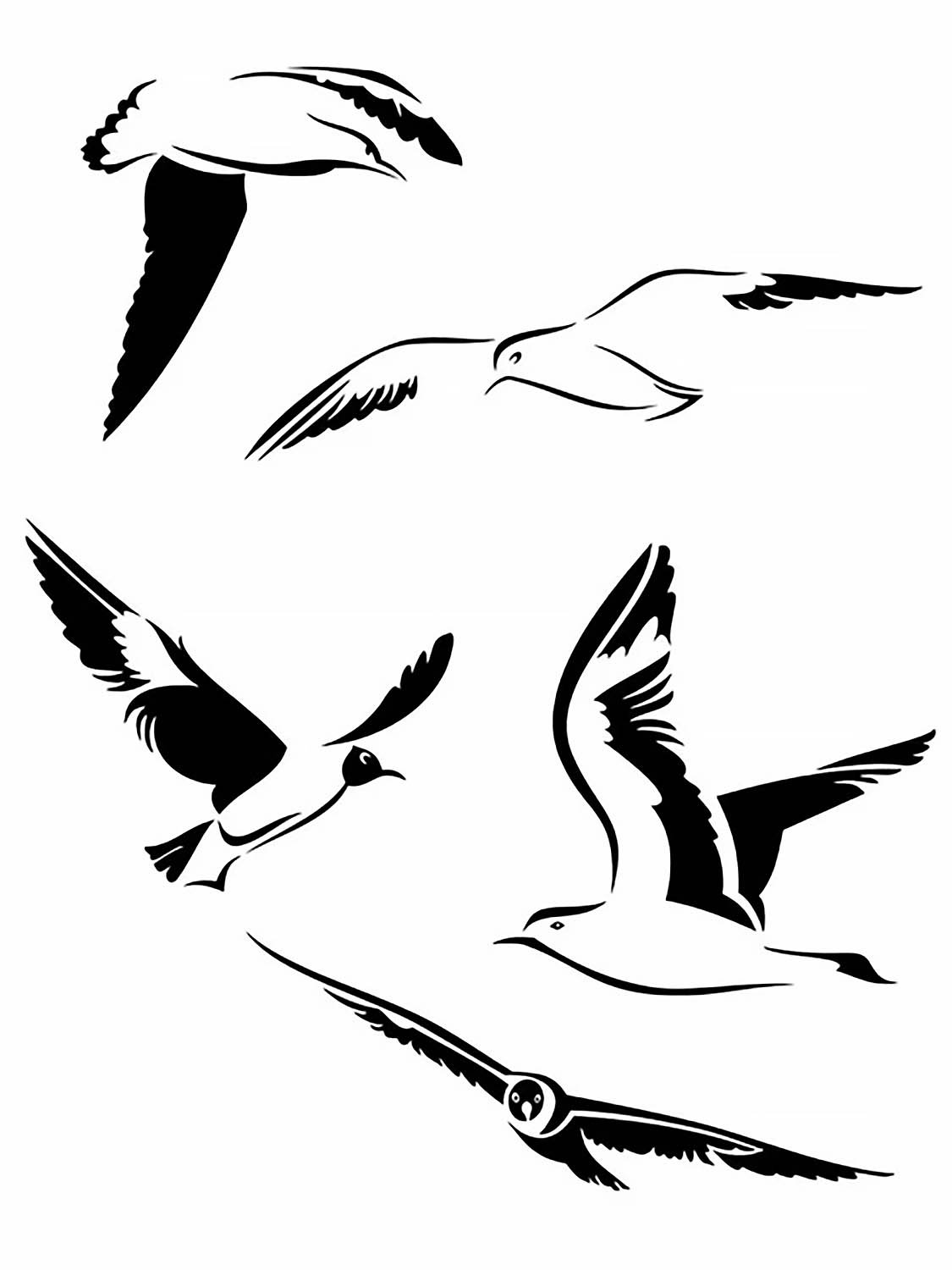 Силуэт улетающих птиц