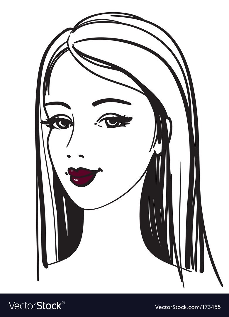 Лицо девушки для раскрашивания