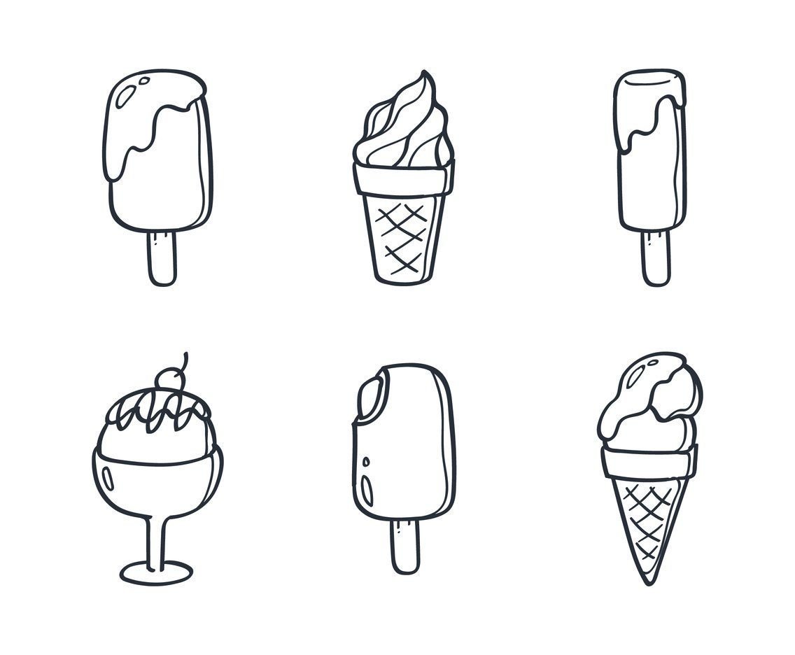 Мороженое раскраска для броши