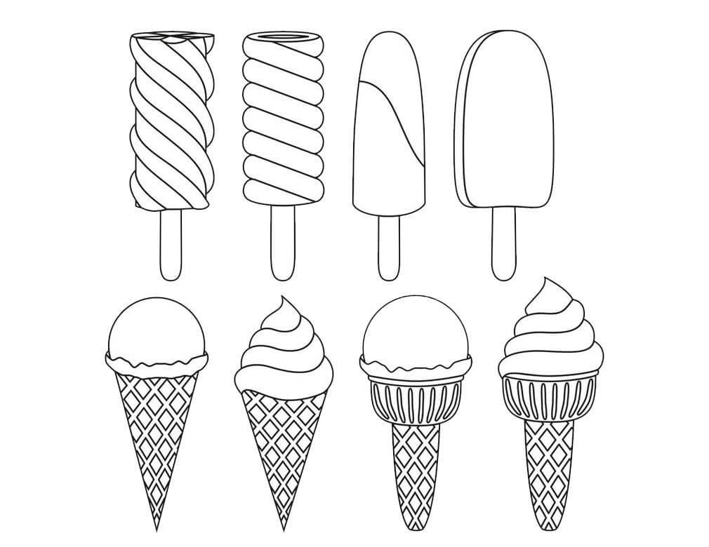 Мороженое для вырезки черно-белые