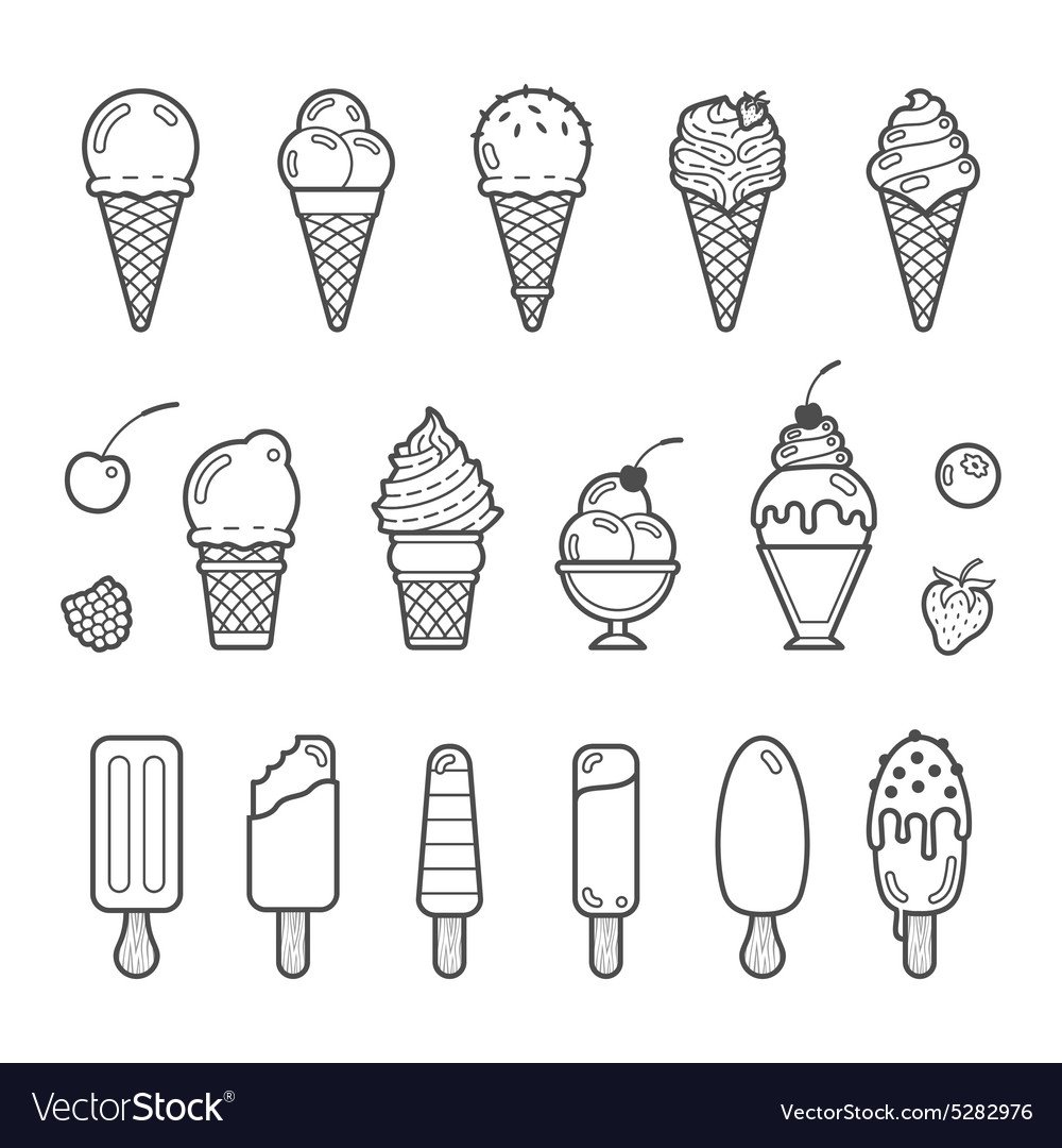 Распечатка набор мороженого