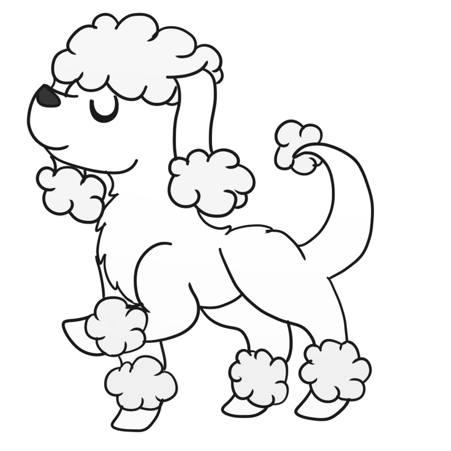 Пудель раскраска