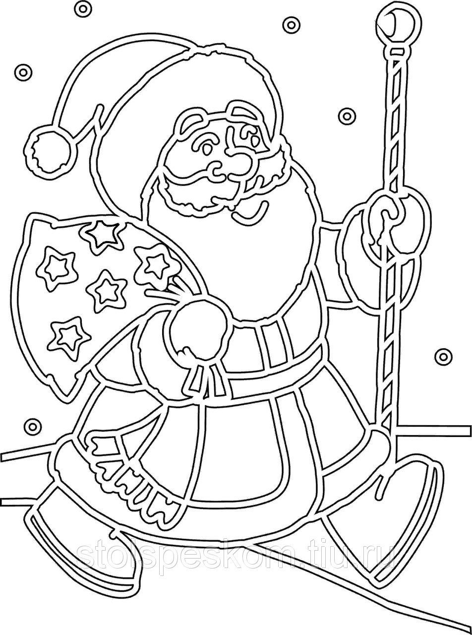 Санта Клаус раскраска