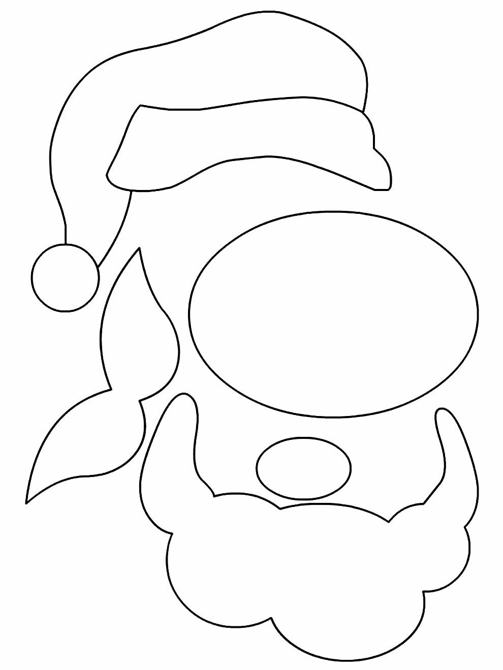 Трафарет голова Деда Мороза