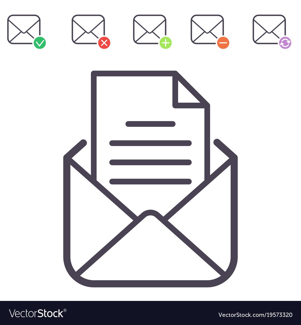 Пиктограмма конверт в почтовый ящик