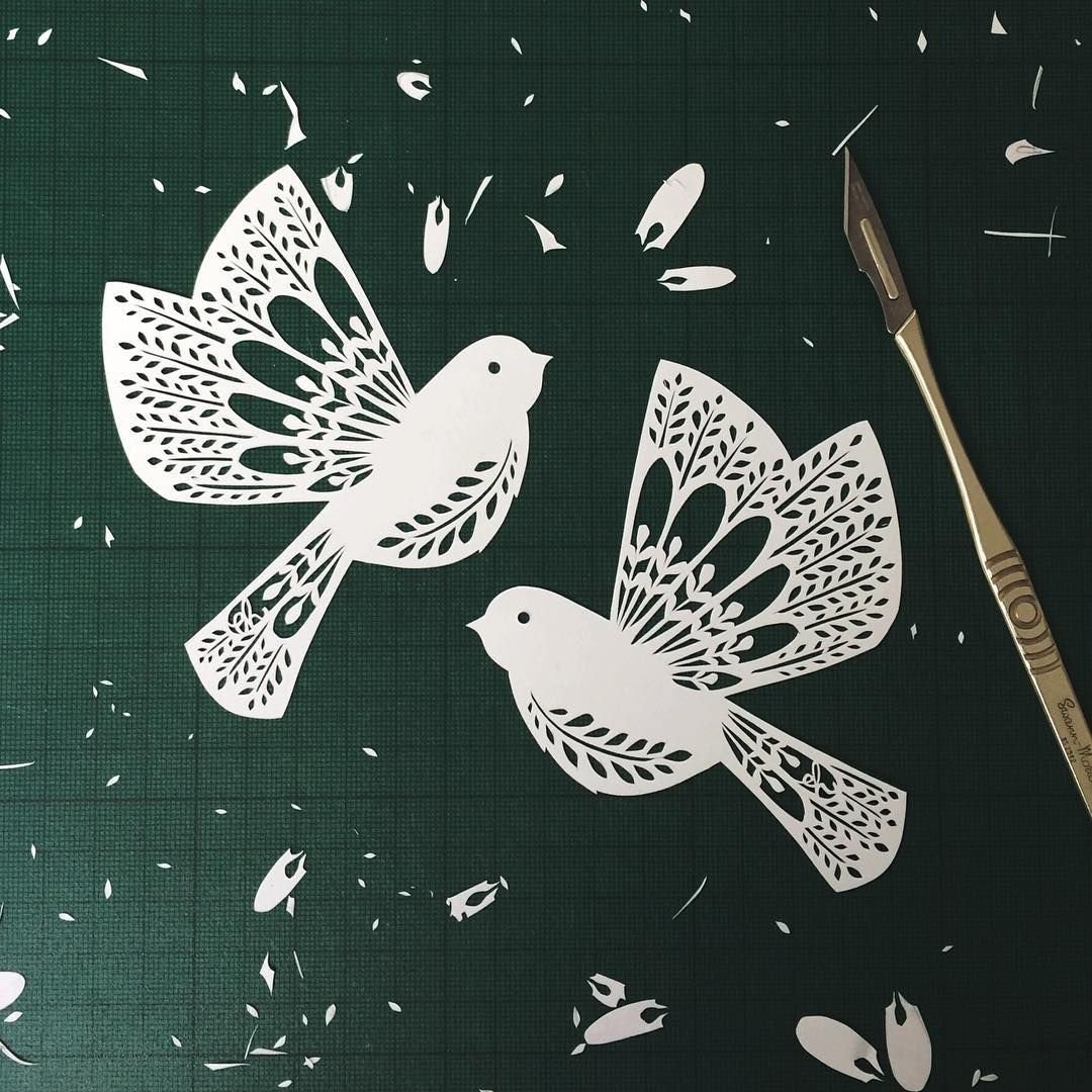 Трафареты птиц для декора