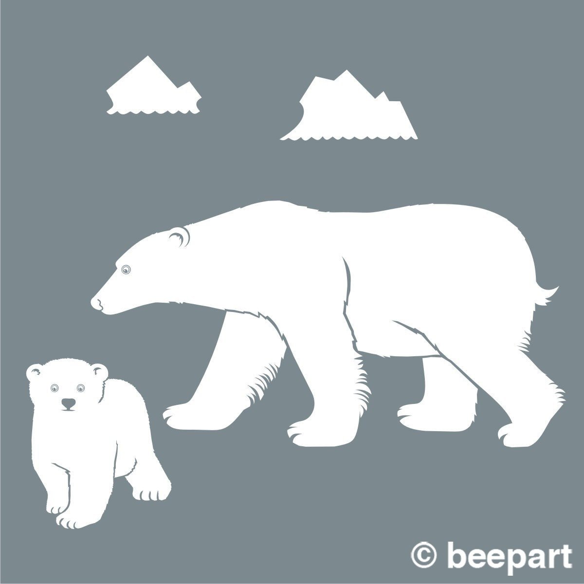 Силуэт белого медведя