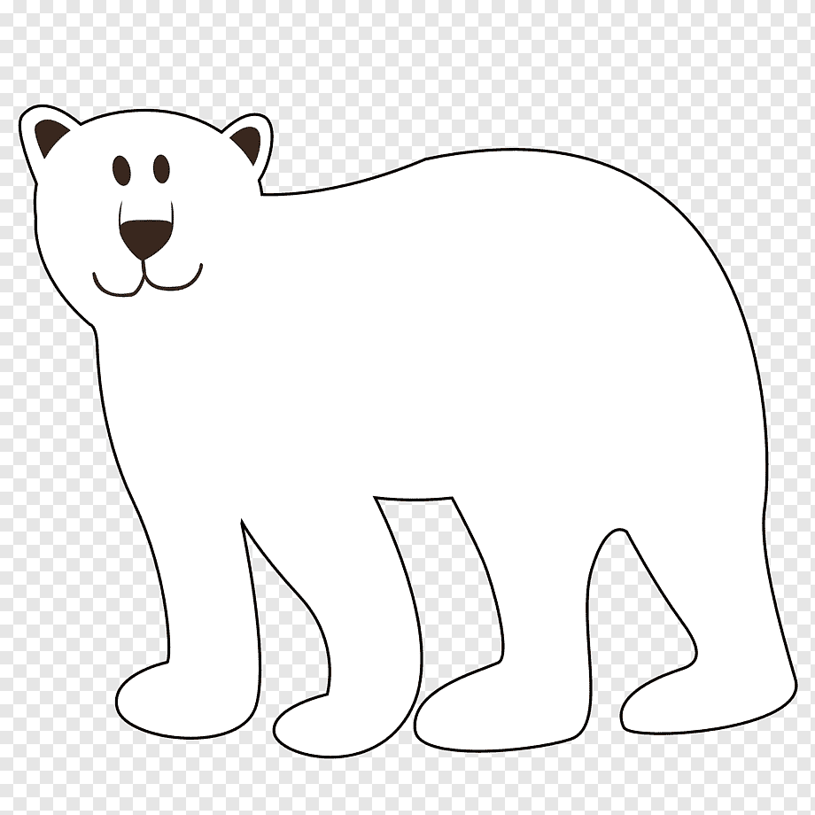 Трафарет белого медведя для аппликации