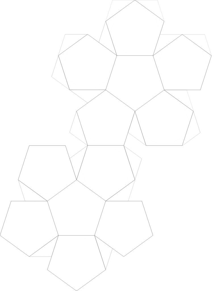 Развёртка правильного додекаэдра по клеточкам