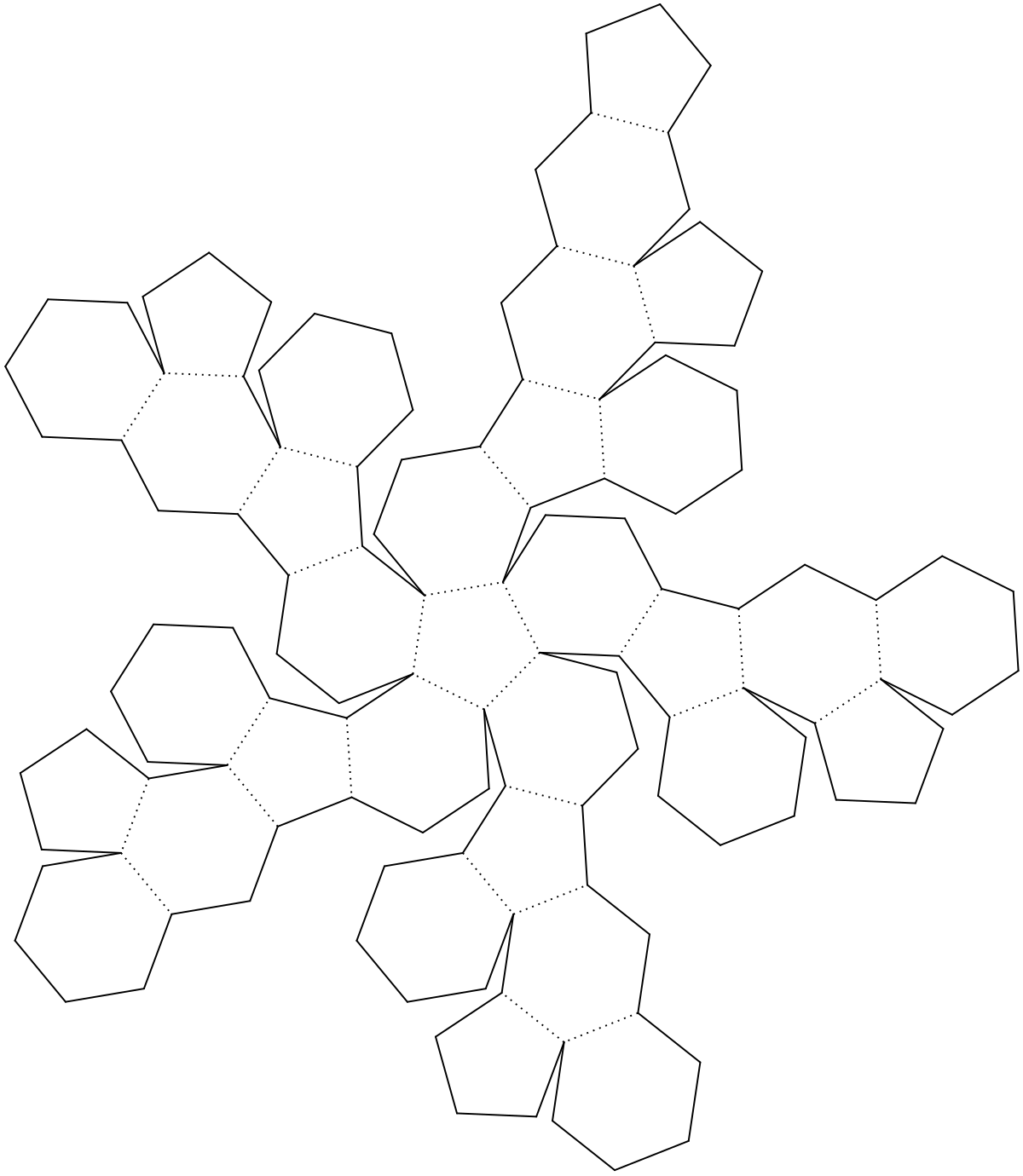 Додекаэдр развертка для печати