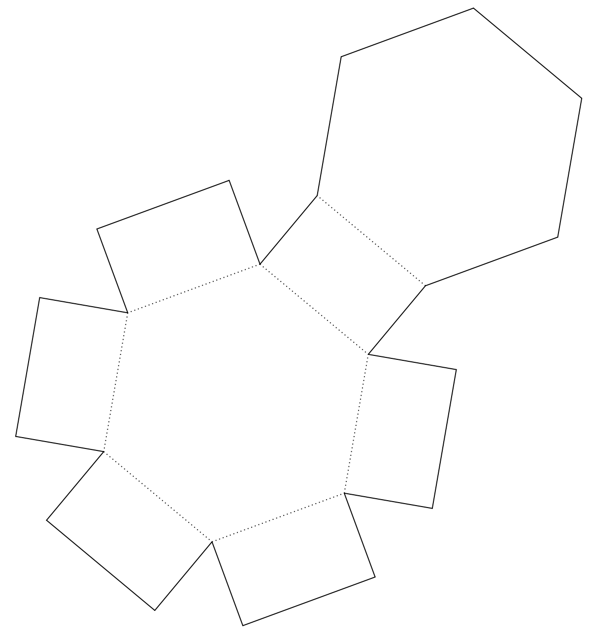 Развертка правильного икосаэдра