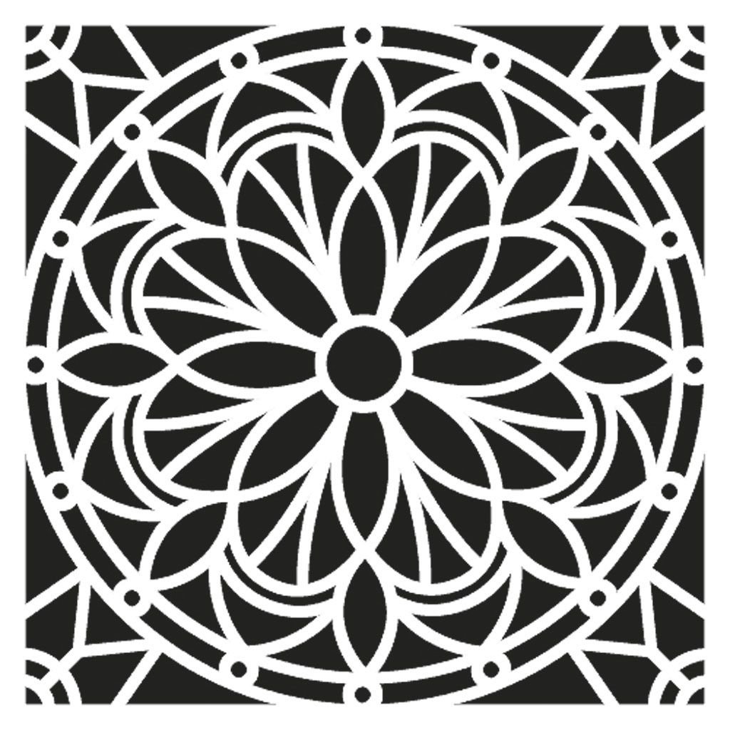 Трафарет Мандала круглый для декоративной штукатурки