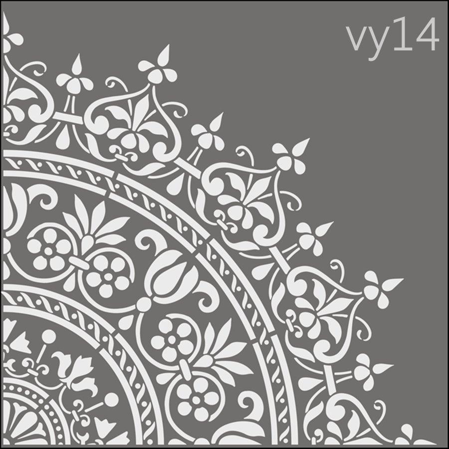 Трафарет мандала для стены под штукатурку