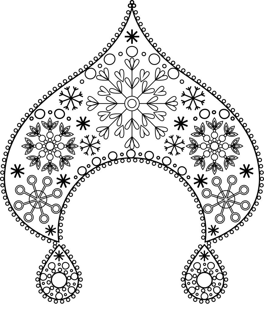 Кокошник Снегурочки вектор