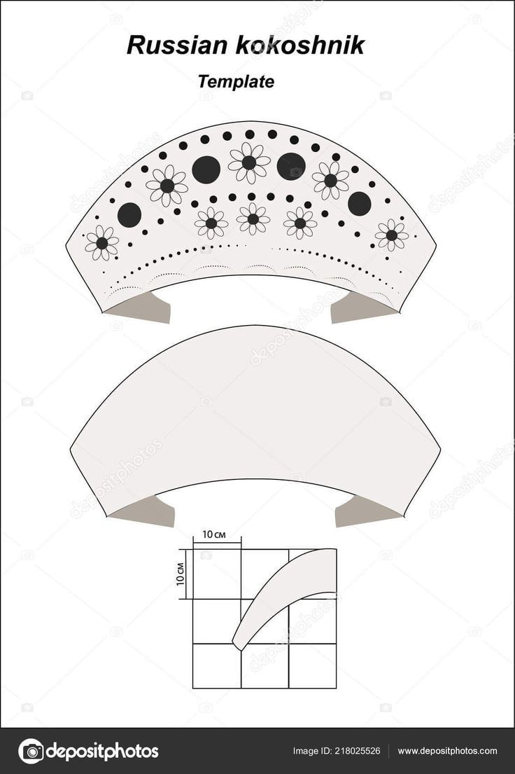 Схема кокошника из картона своими руками