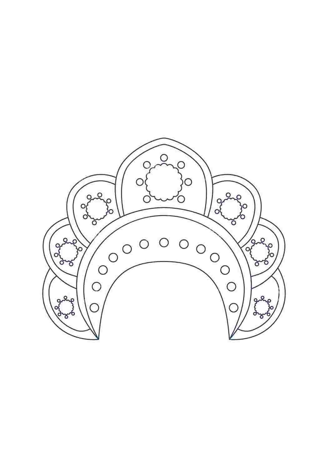 Кокошник раскраска