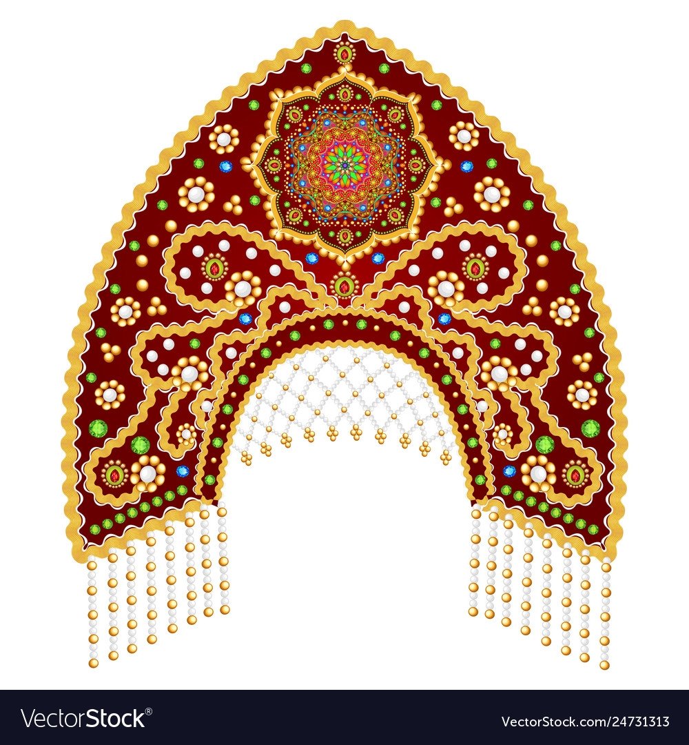 Русский кокошник вектор