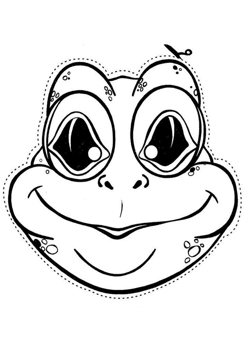 Раскраска маска лягушки для детей