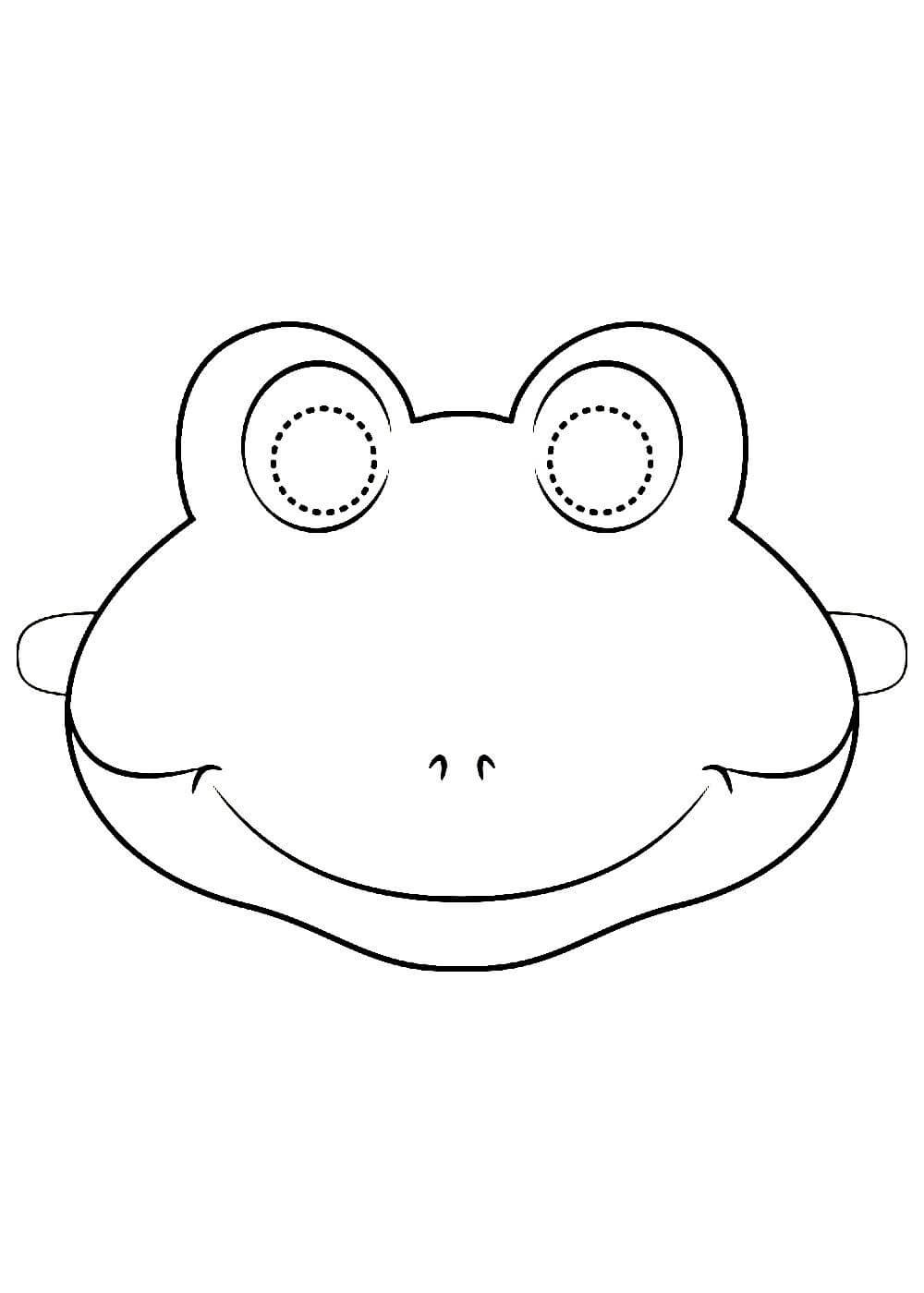 Раскраска маска лягушки для детей