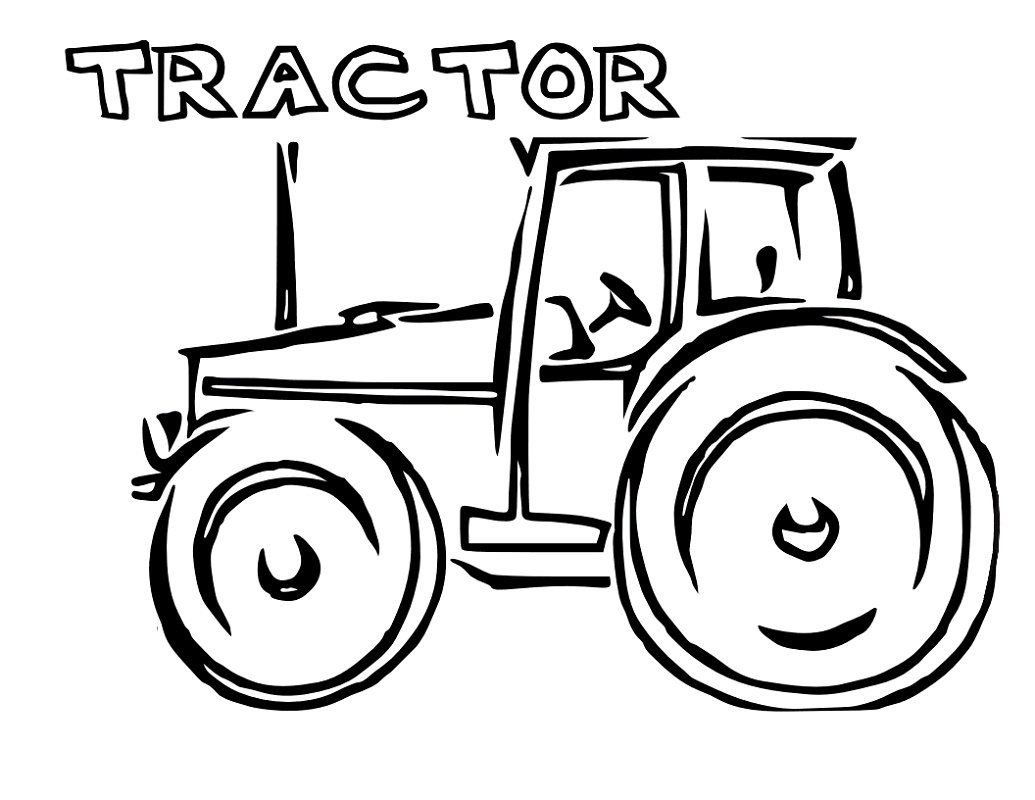 Раскраска трактор для детей 3-4 лет