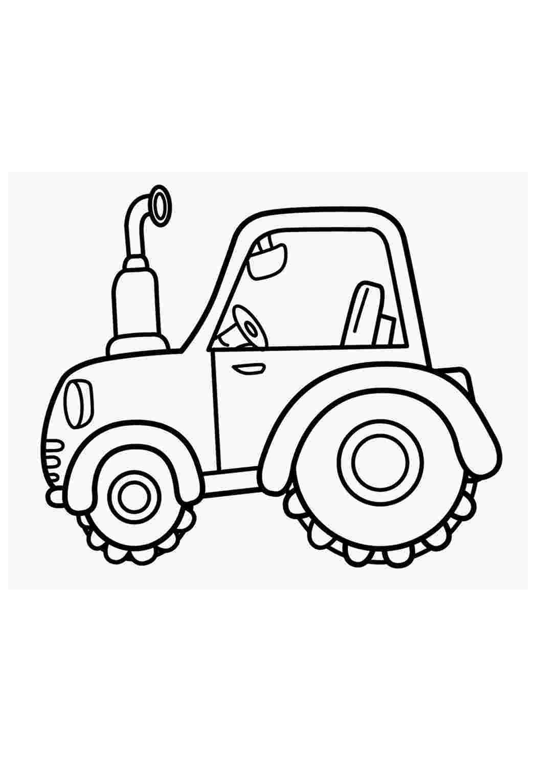 Синий трактор макет для торта