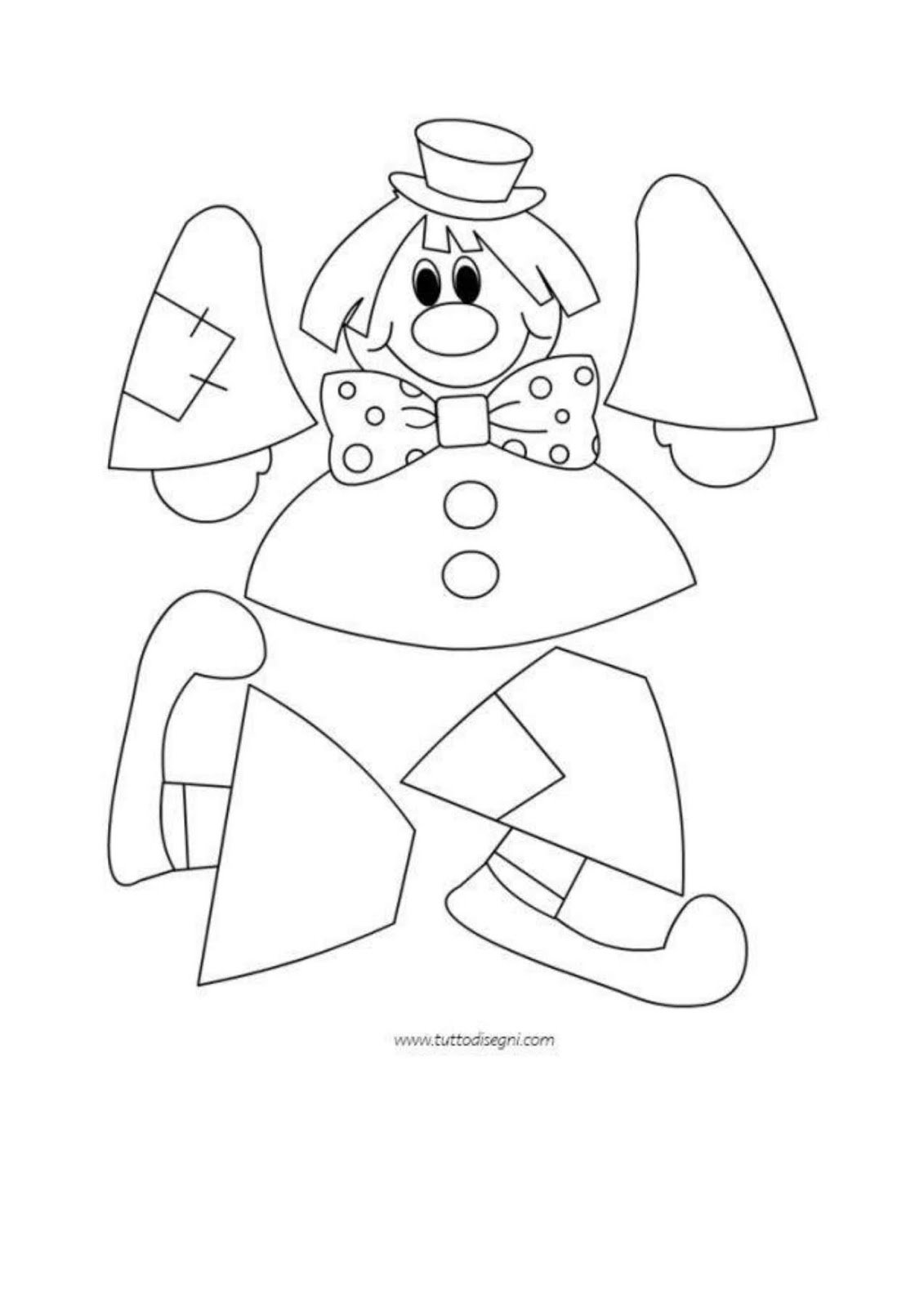 Клоун поделка из бумаги с шаблонами