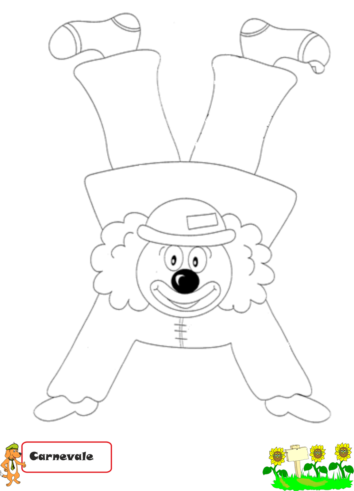 Клоун раскраска для детей 3 лет