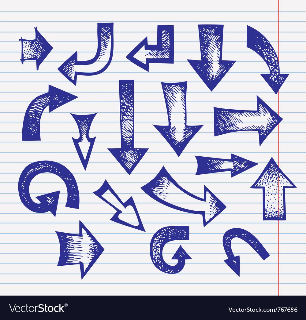 Стрелка нарисованная ручкой