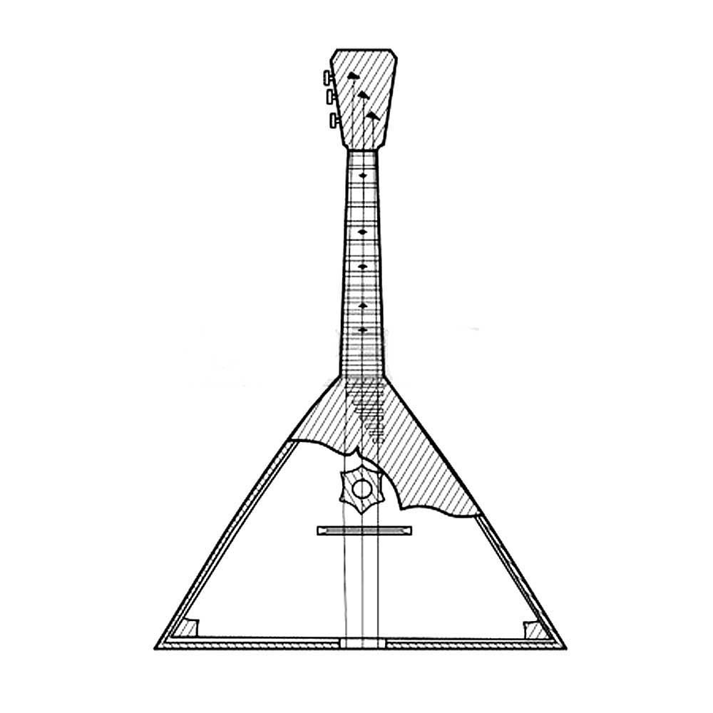 Трафарет балалайки для рисования