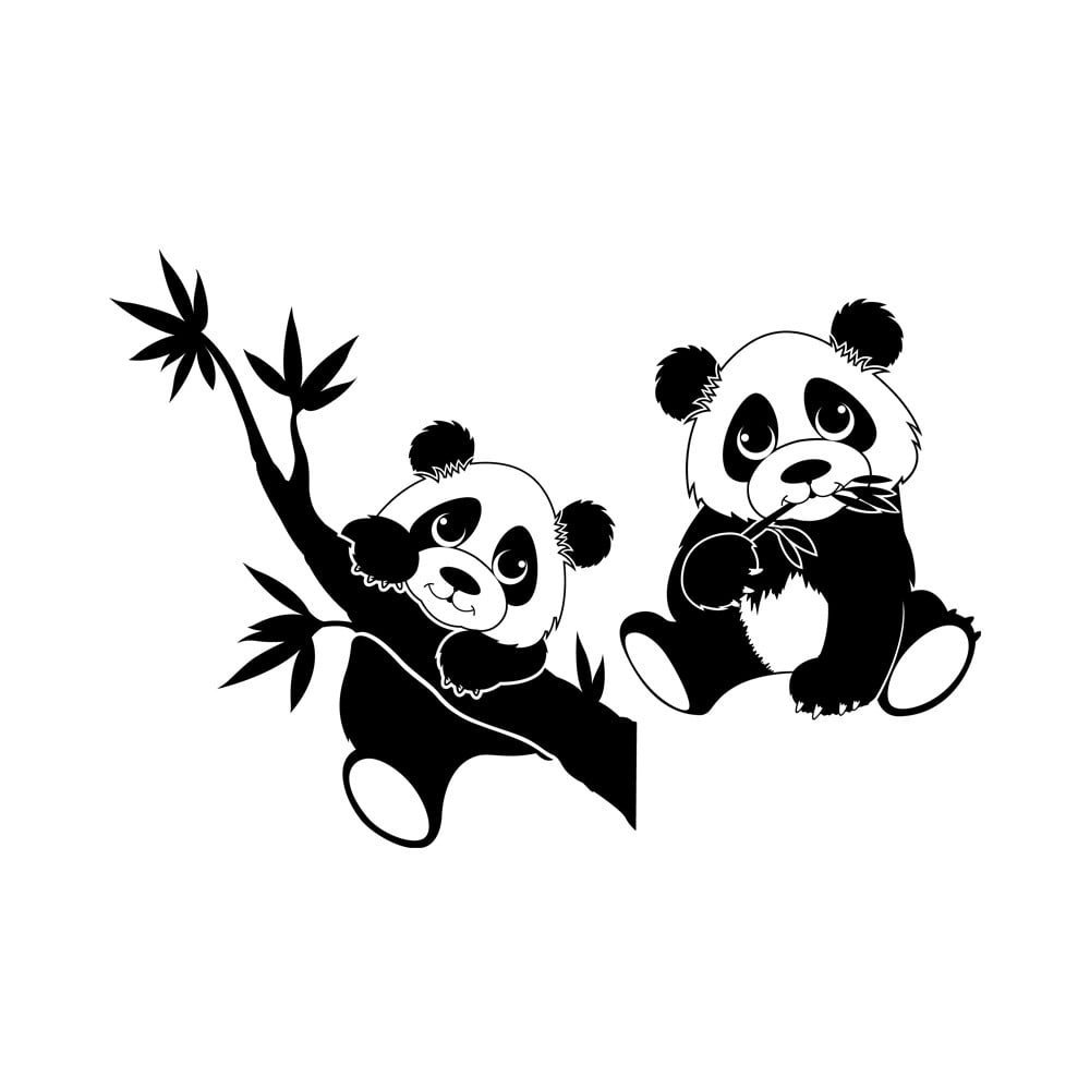 Силуэт панды для вырезания