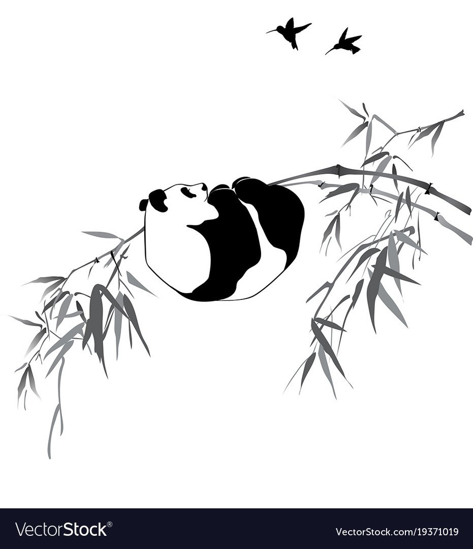 Панда трафарет
