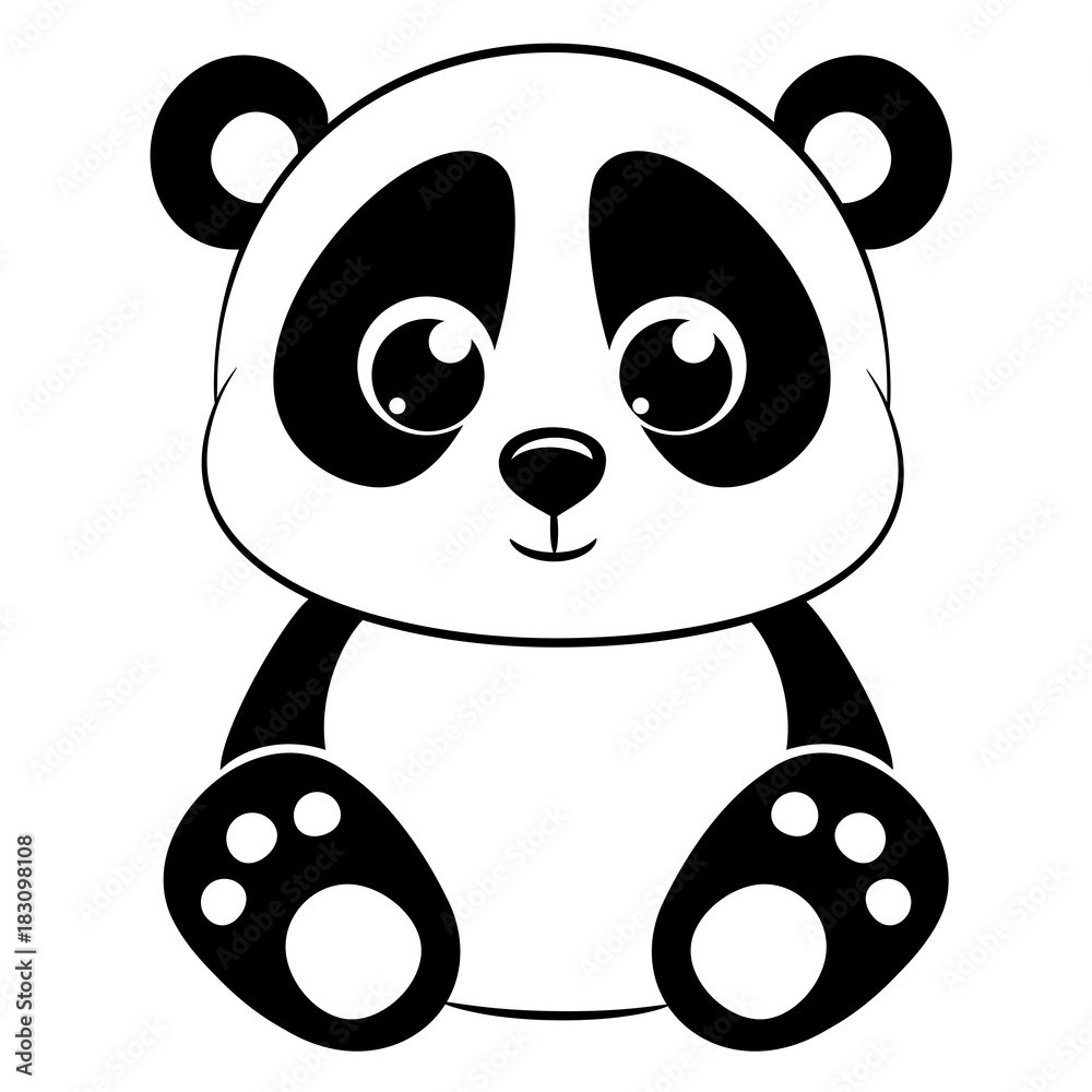 Панда трафарет