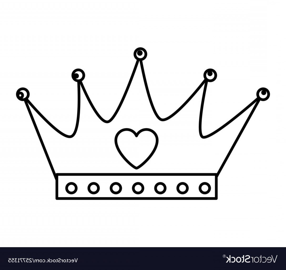 Корона с сердечками раскраска