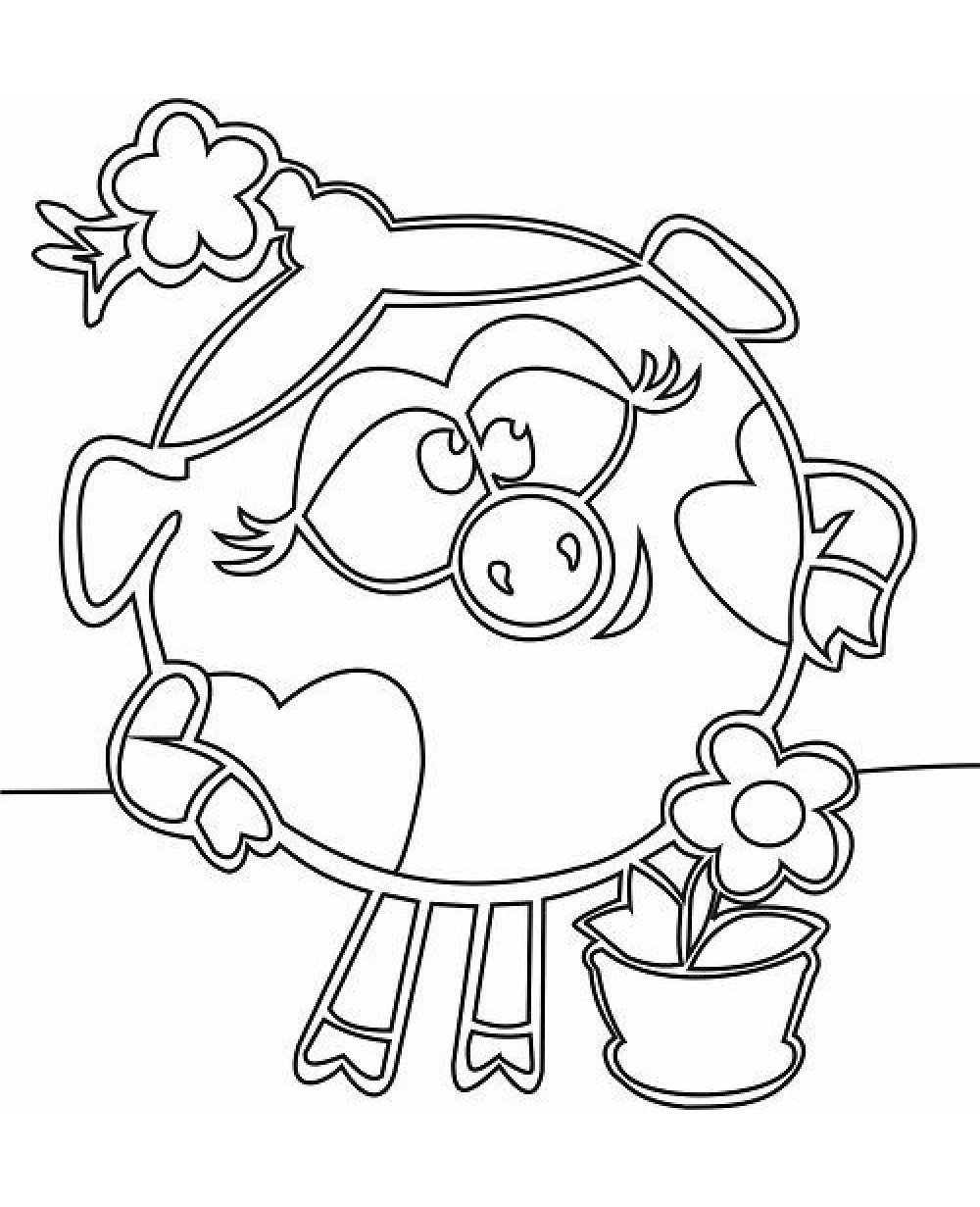 Разукрашки Смешарики Нюша