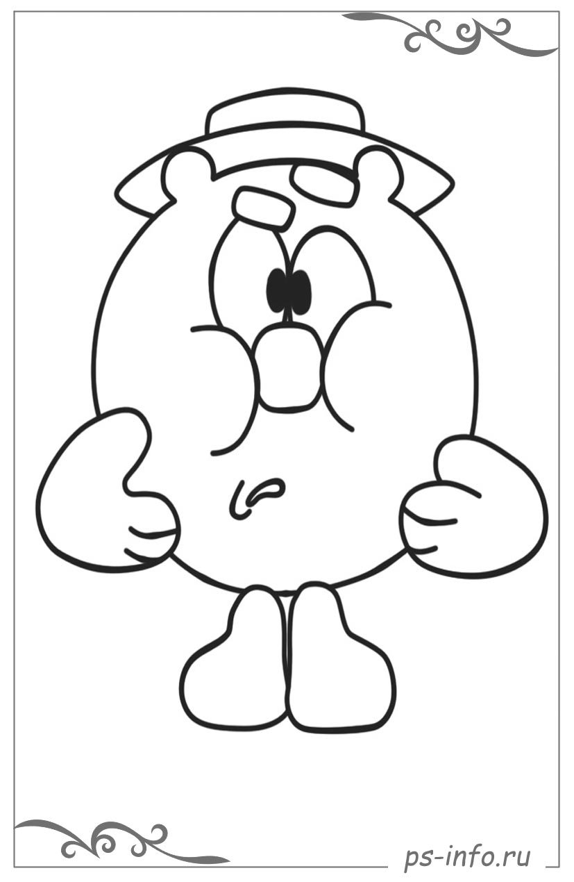 Раскраска Смешарики Ежик