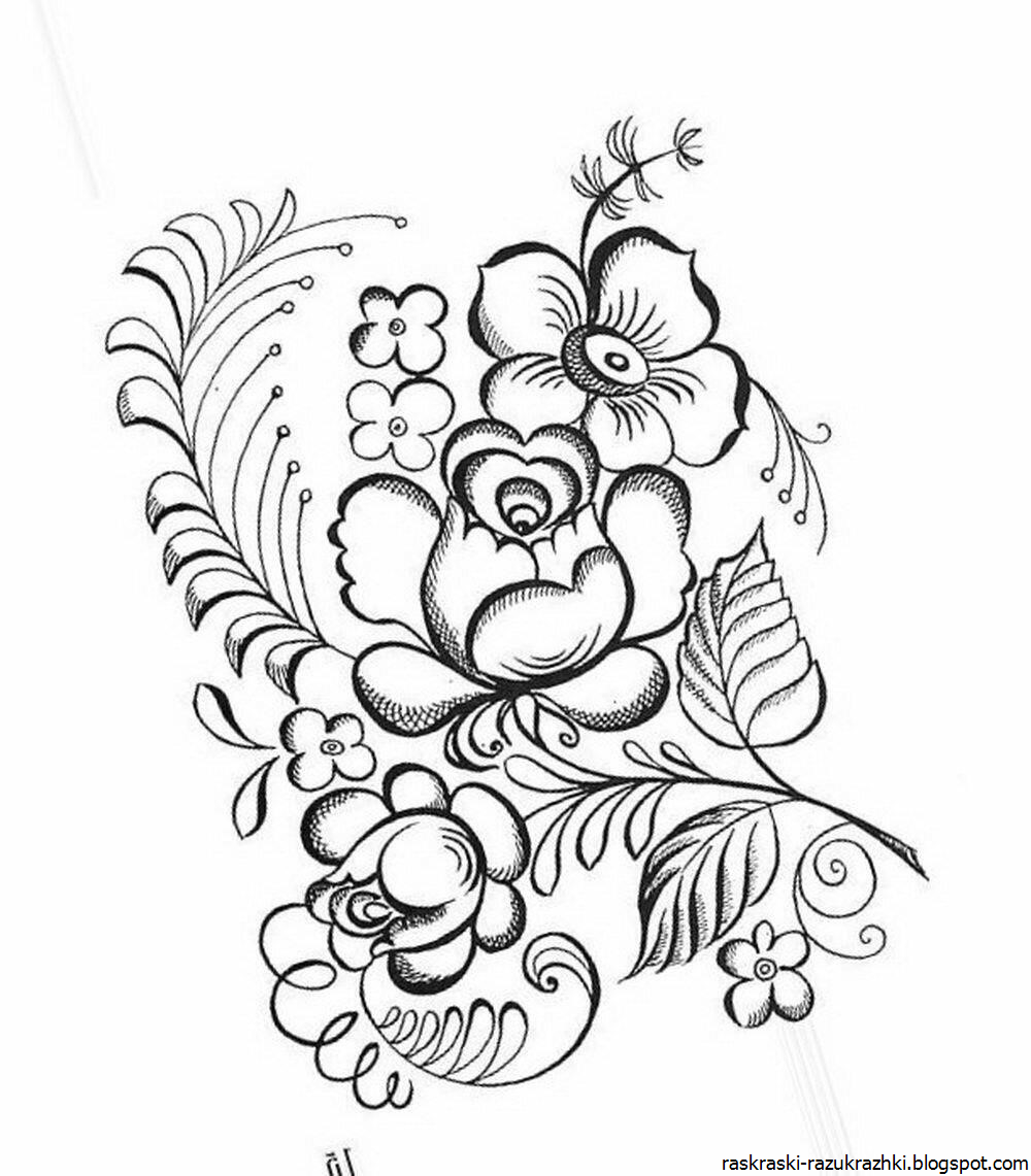 Элементы хохломской росписи Кудрина