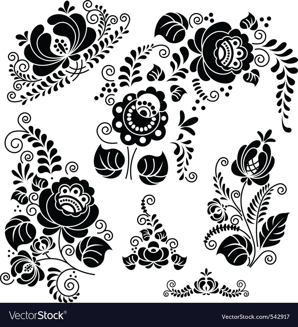 Раскраска "Хохломская роспись"