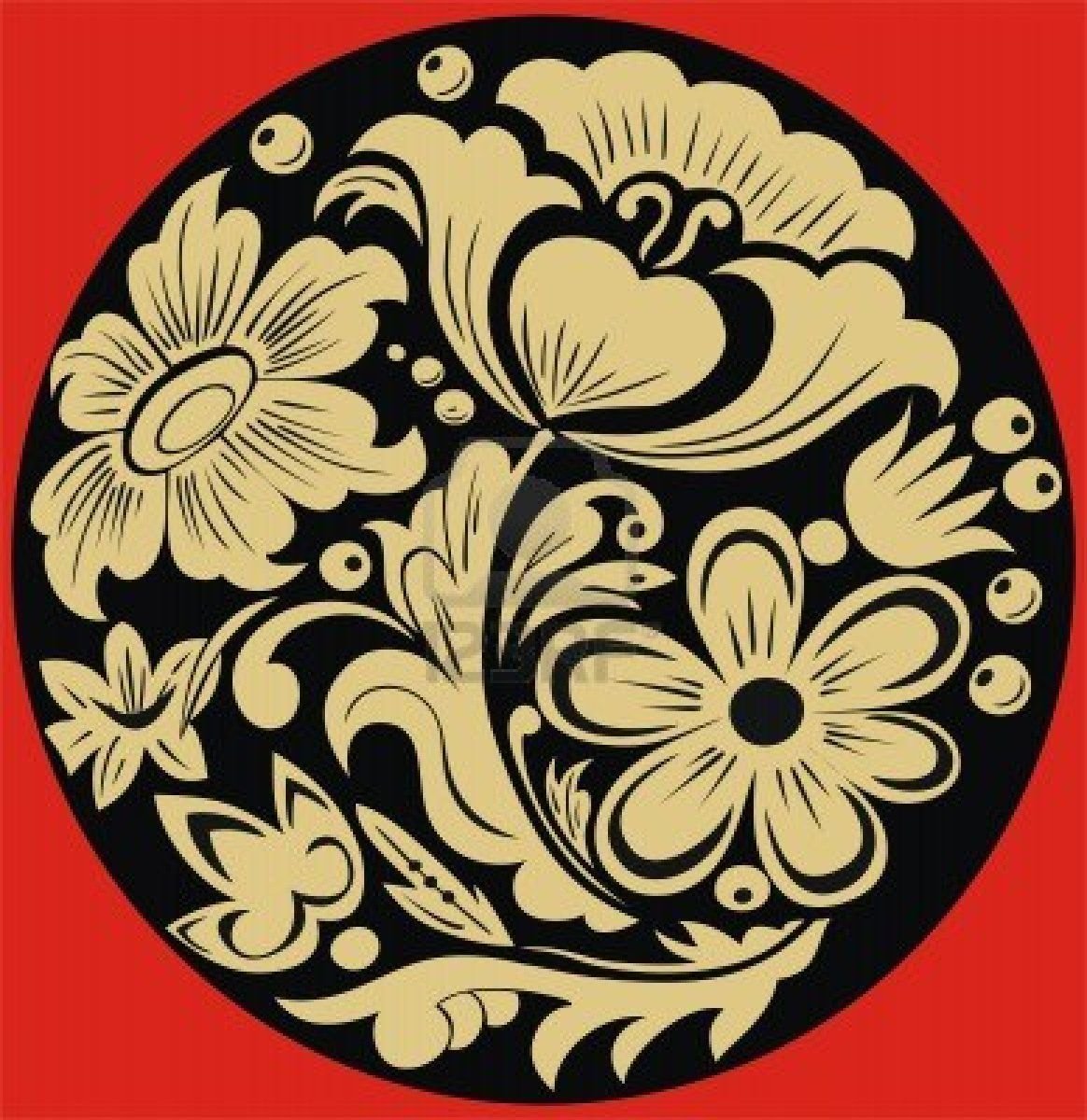 Хохлома черно белая