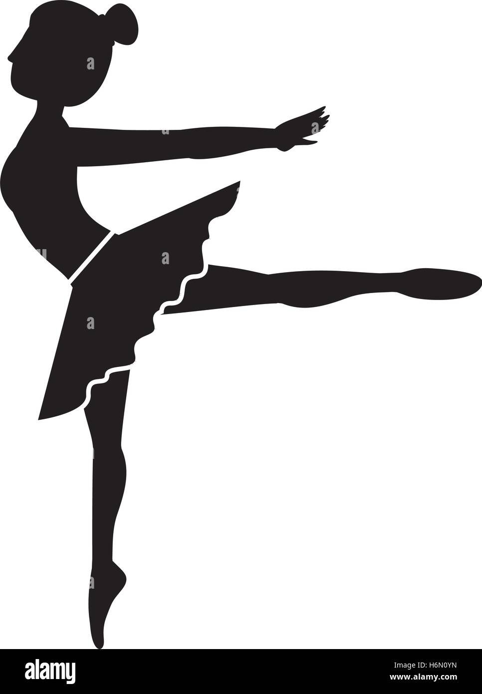 Силуэт девочки в арабеске