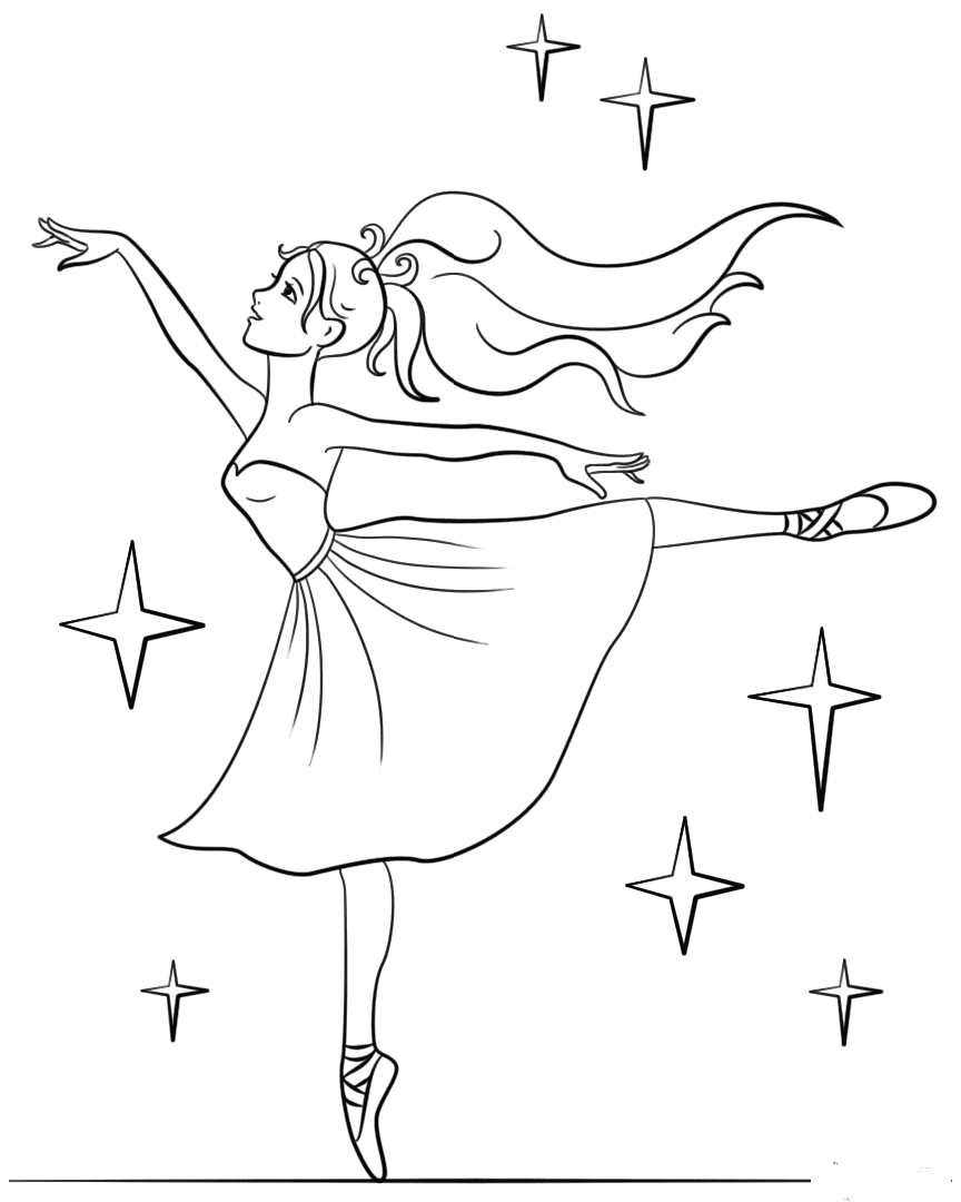 Балерина раскраска для детей