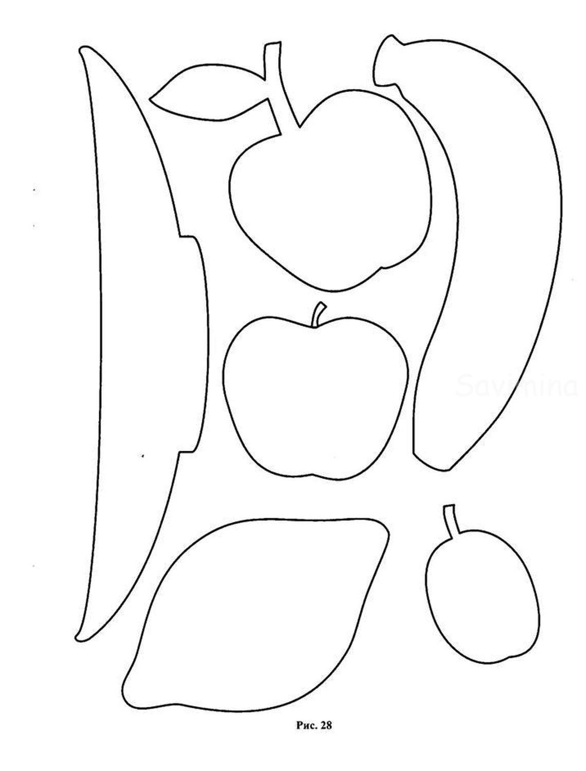 Шаблон яблоко для аппликации