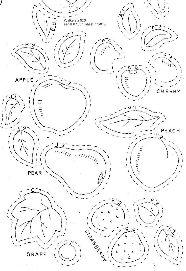 Трафарет яблока для аппликации