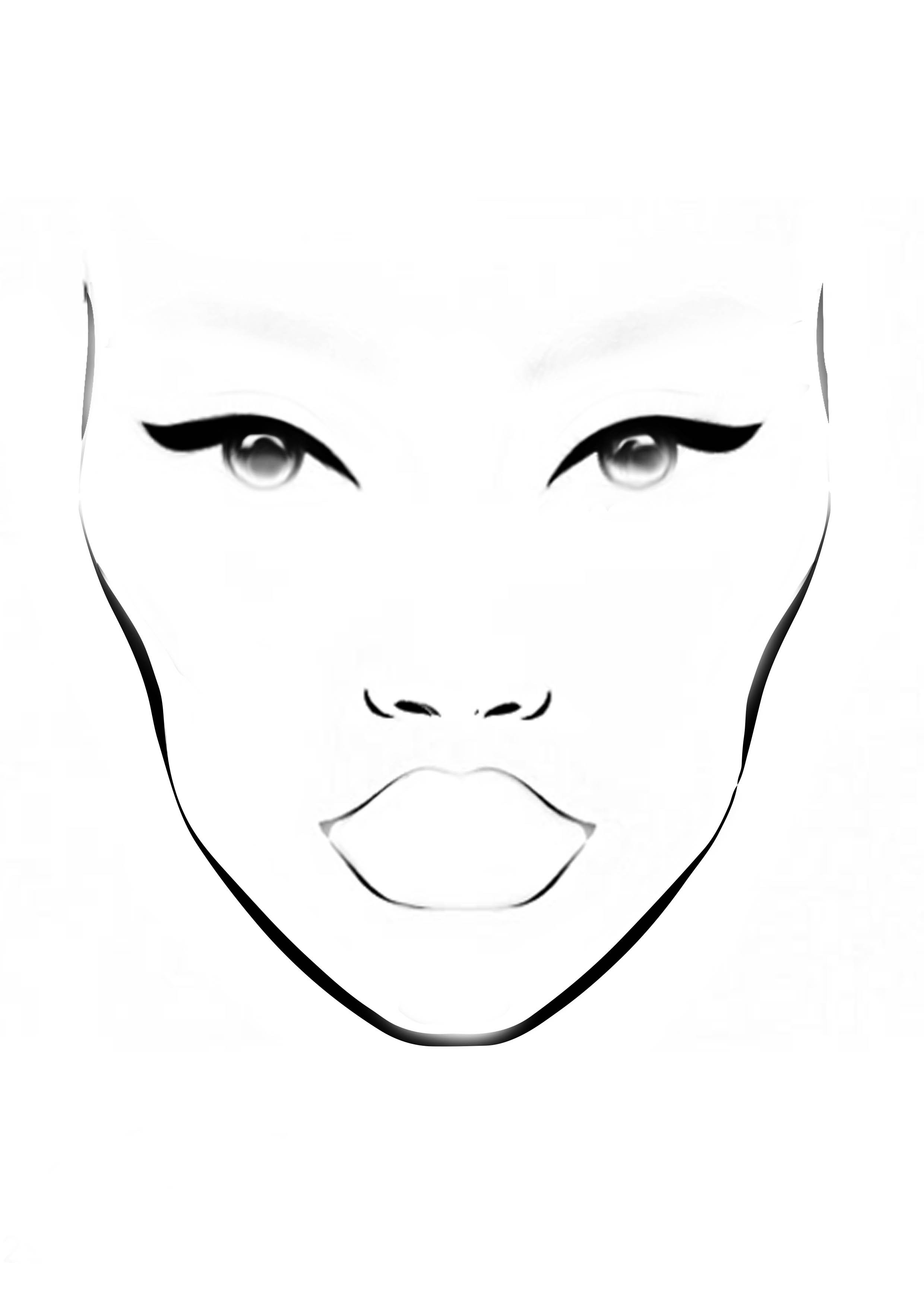 Рисунок лица для макияжа. Фейс Чарты сони Миро. Фейс чарт Mac.