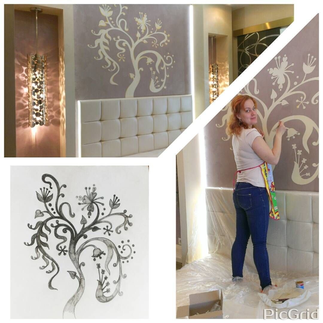 Роспись стен по трафарету