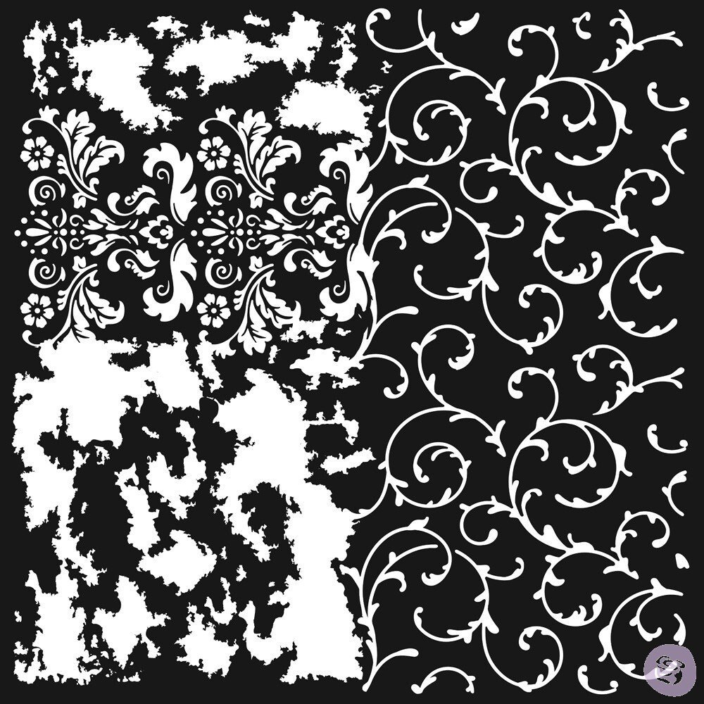 Дамасский узор трафарет