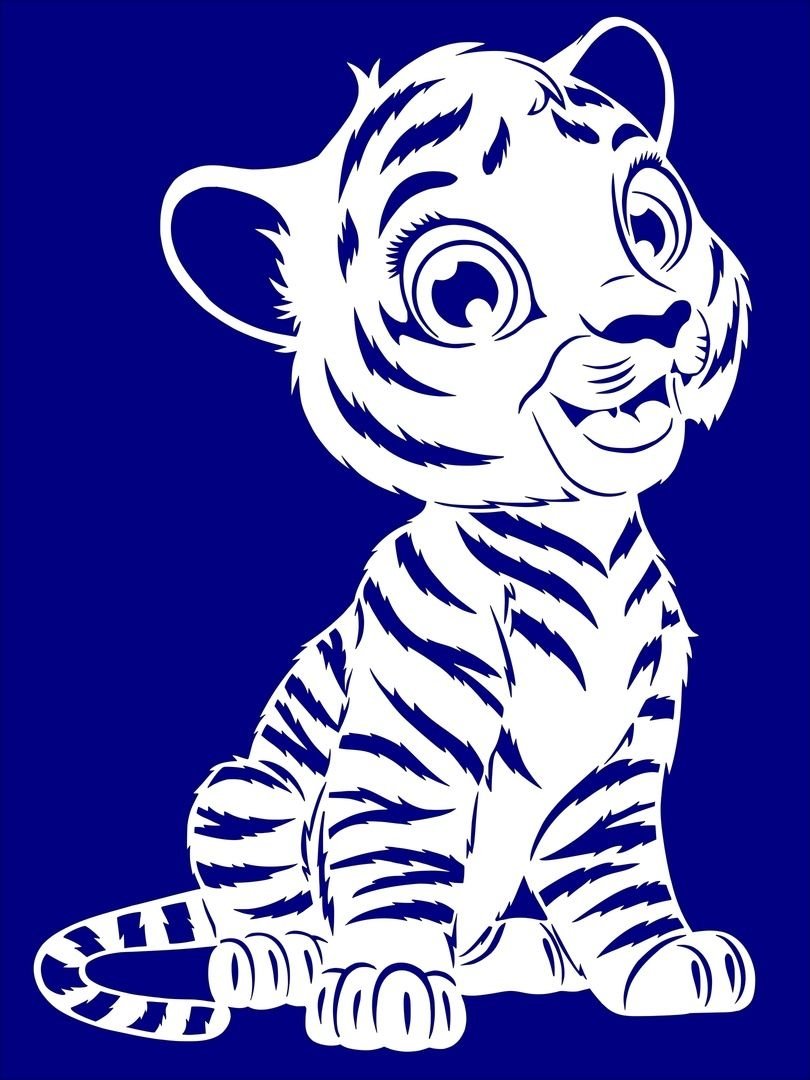 Вытынанка тигр на новый год