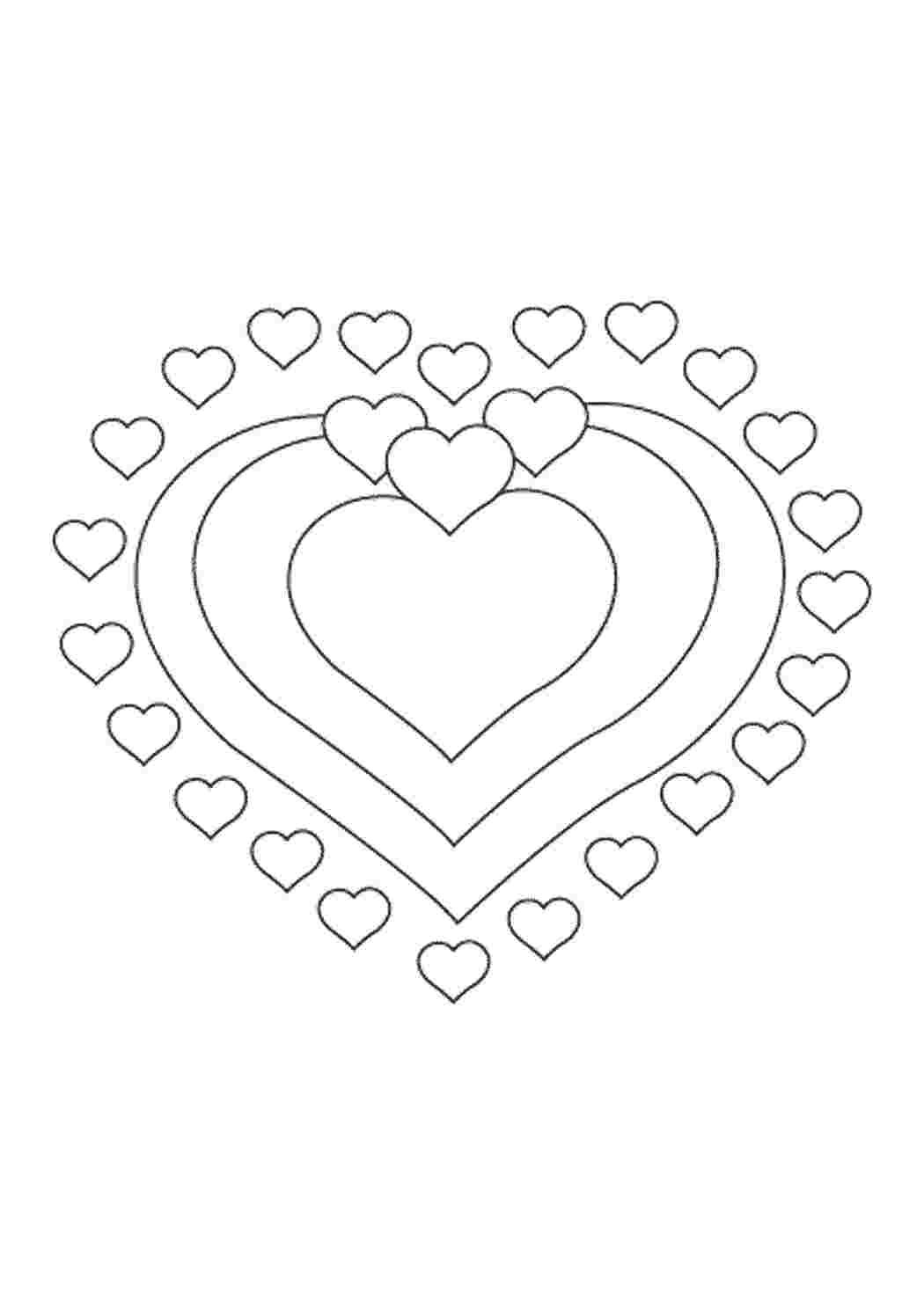 Сердце трафарет для вырезания