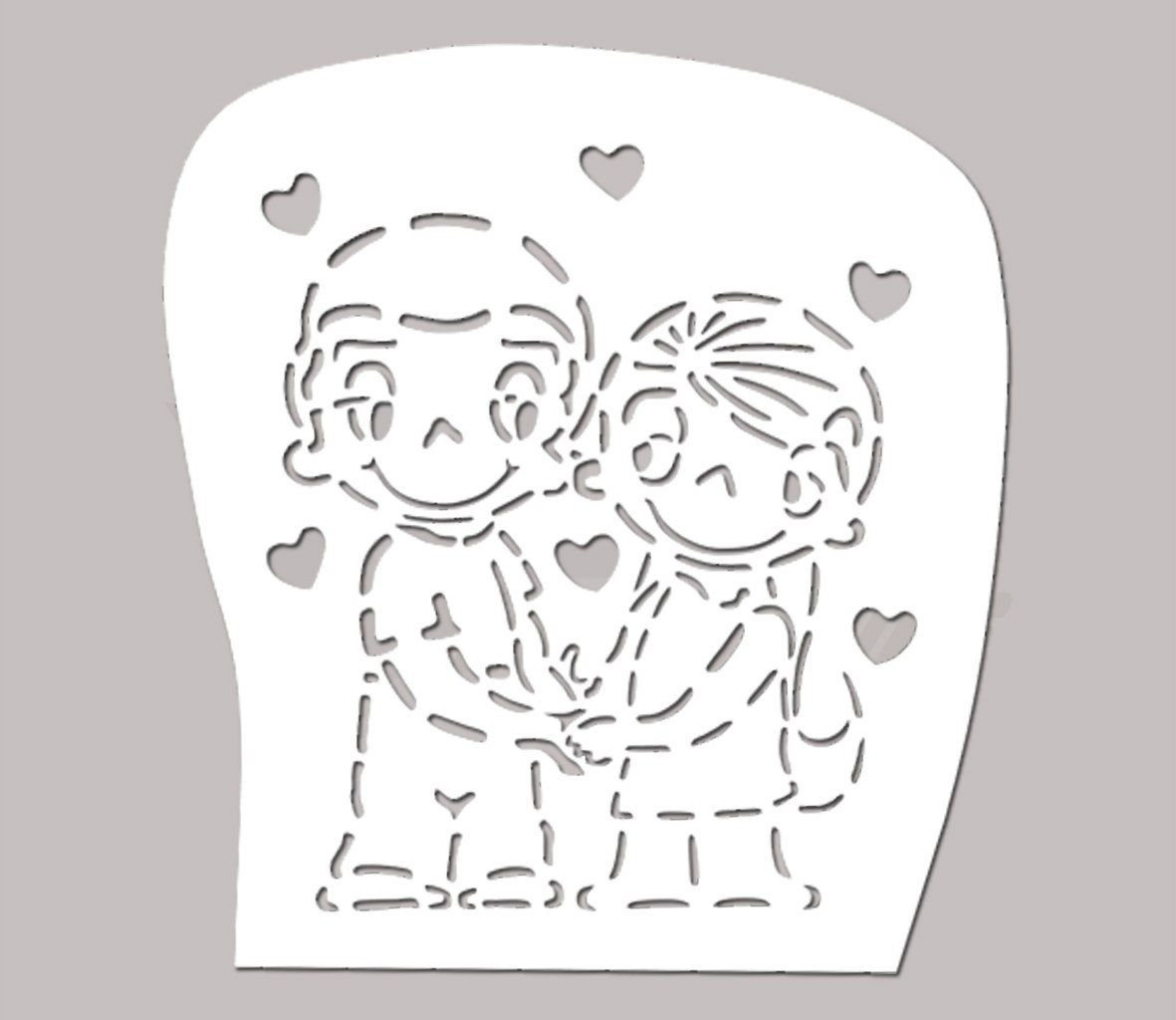 Трафарет на торт влюбленные