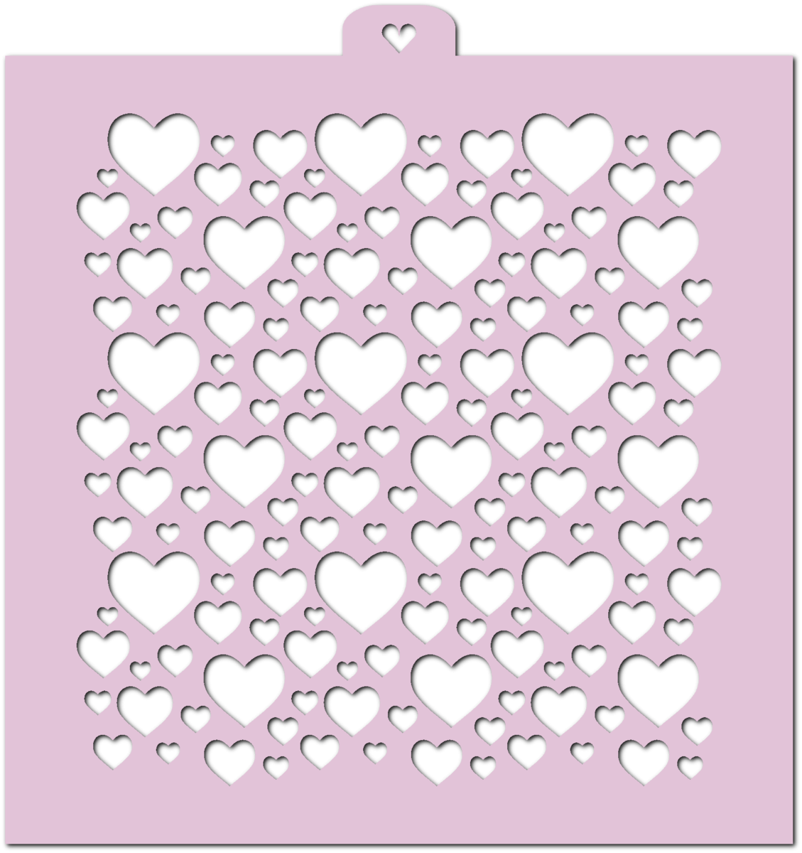 Два сердечка трафарет